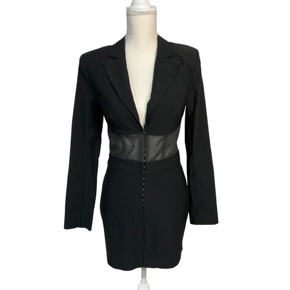 Michael Costello x REVOLVE Chase Jacket Dress in Black Medium New Womens Blazer - Picture 4 of 9